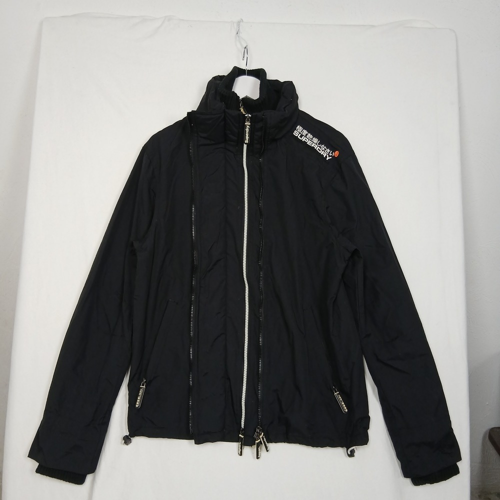 Superdry Windcheater Jacket Black Mesh Lined MS5IL052F2 Large